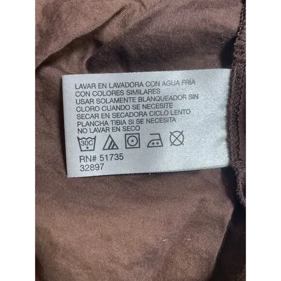 Oscar Oscar De La Renta Company Large Blouse Brown Sleeveless Ruffled Button Up - Picture 4 of 8